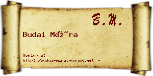 Budai Míra névjegykártya